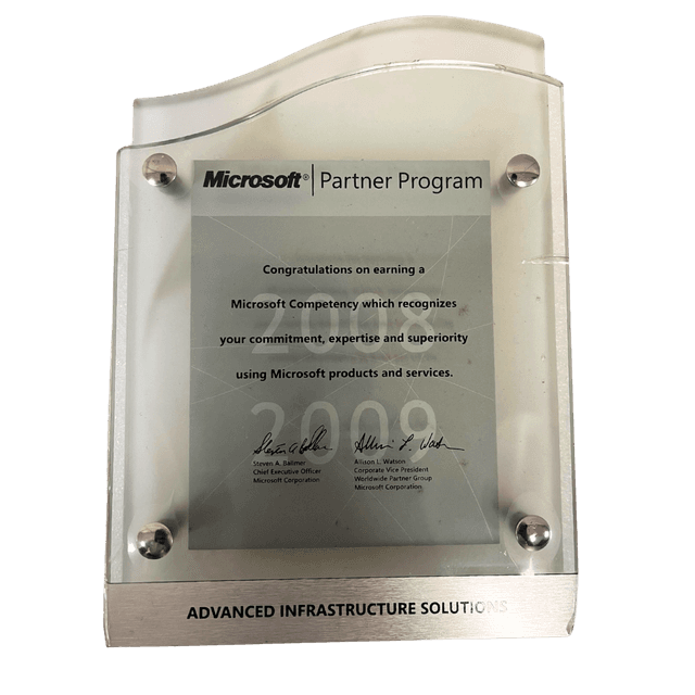 MICROSOFT PARTNER PROGRAMME - ADVANCED INFRASTRUCTURE SOLUTIONS